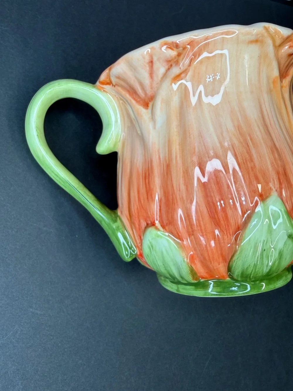 Pier 1 Imports Vintage Rosebud Tulip Mug Sculptural 80s Cottagecore Grandacore